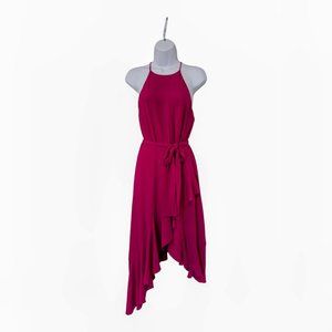 NWT CeCe Asymmetrical Ruffle Hem Halter Dress NWT